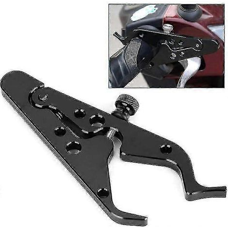 Dispositif d'assistance au verrouillage du levier d'accélérateur de moto, outil d'assistance à la commande du guidon, noir, 1 pièce. (1/5)
