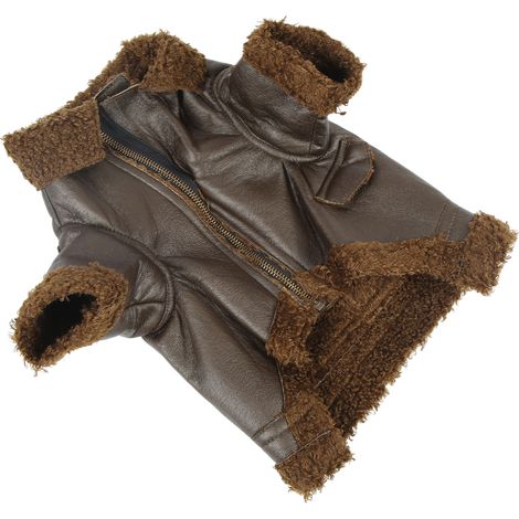 Veste en cuir pour chien, veste d'hiver en cuir pour animaux de compagnie, pour chiens et chats de petite, moyenne et grande taille. (1/5)