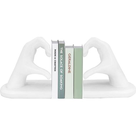 Sujetalibros en forma de corazón XM0012 en color blanco, decoración para el Día de San Valentín y el Día de la Madre. (1/4)