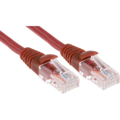 Câble Ethernet cat 5e Avec connecteur gaine LSZH Rouge / , U/UTP, 10m ( Prix pour 1 )