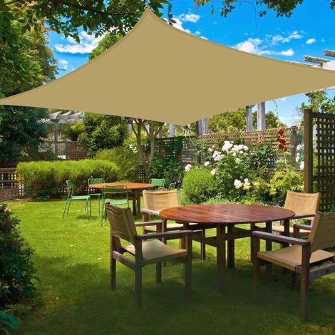 Vela de sombra impermeable de 2 x 3 m, tela de sombra rectangular con protección UV para jardín, terraza y balcón al aire libre. (1/5)
