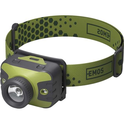 EMOS fokussierbare LED-Stirnlampe mit Rotlicht, wasserdicht, 5 Lichtmodi, 330lm Helligket, 200m Leuchtweite, 87h Leuchtdauer, CREE LED, P3539 (1/5)