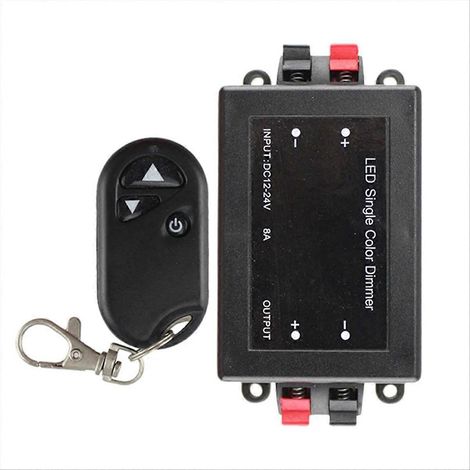 8A 12V 24V DC Monochrom-LED-Streifendimmer, 1-Kanal-PWM-Signal-Dimmregler mit 3-Tasten-Fernbedienung (1/5)