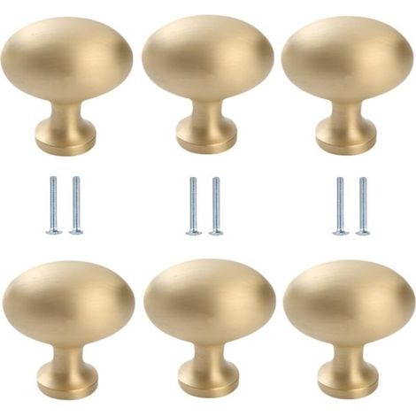Handles Of Drawers Alloy Of Zinc Set Of 6 Handles Ovales In Brass For Door of Cabinet Small Handle For Drawer TO A Hole Copper Brushes (1/5)