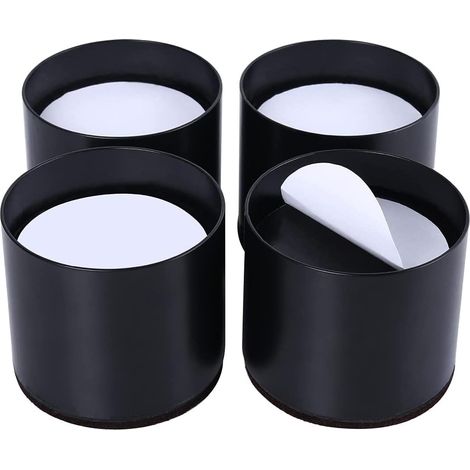 Lot de 4 rehausseurs Ronds pour lit et Meubles – Taille de 5,1 cm – Ne fissurent Pas et ne rayent Pas Les sols – Acier Massif Robuste, Tasse encastrée de 0,75 Pouce (Noir, Paquet de 4) (1/5)