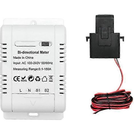 Compteur d'énergie monophasé intelligent bidirectionnel Tuya WiFi pour la surveillance de la production et de la consommation d'énergie des systèmes solaires (Japon) (1/5)