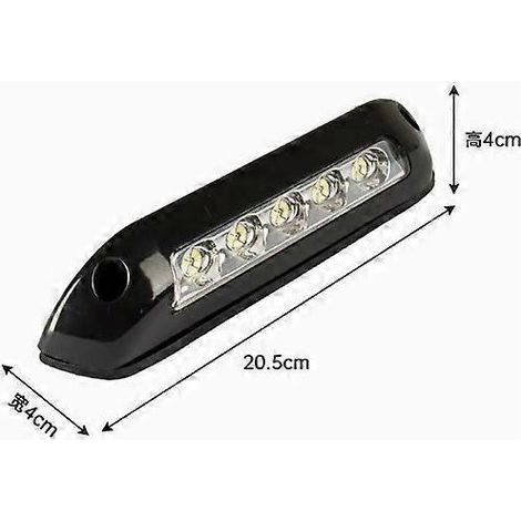 Applique murale extérieure LED pour camping-car, étanche, 5 LED, noire, 12 V