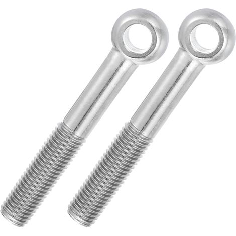 2 Pcs Boulon à Œil M18x120mm Boulon à Œillet de Levage pour Balancement d'Épaule, Vis Poisson en Acier Inoxydable 304, Filetage Métrique à Demi-Denture Trou Coulissant, Argentée (1/5)