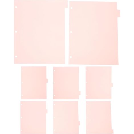 Intercalaires pour Classeur à 6 Anneaux en Pvc Rose, 8 Feuilles Onglets, Séparateurs pour Organiser Documents Cahier ou Agenda (1/5)
