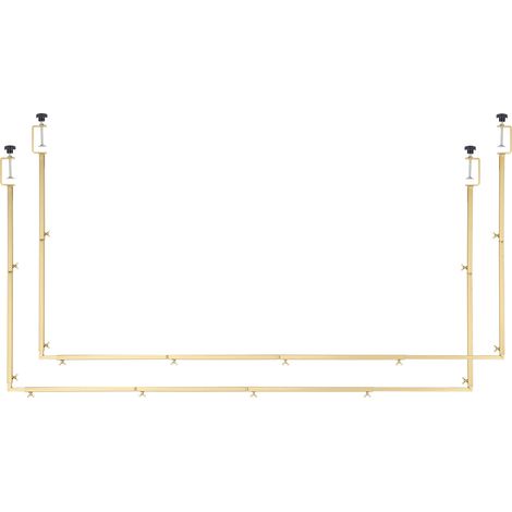 Mophorn Supporto da Tavolo Regolabile in Altezza 33-107 cm e Lunghezza 71-249 cm, Struttura ad Arco in Metallo per Palloncini, Ideale per Matrimoni e Natale, Oro 2 Pezzi