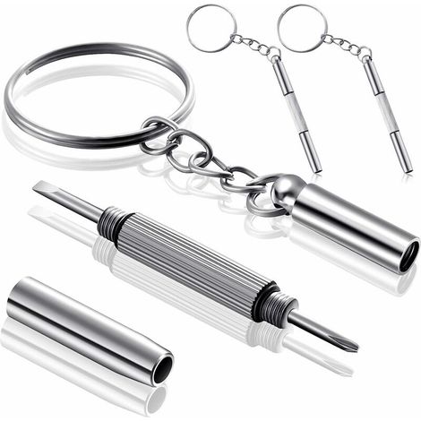2 Pièces Tournevis de Lunettes Porte-Clés Clé de Tournevis Portable
