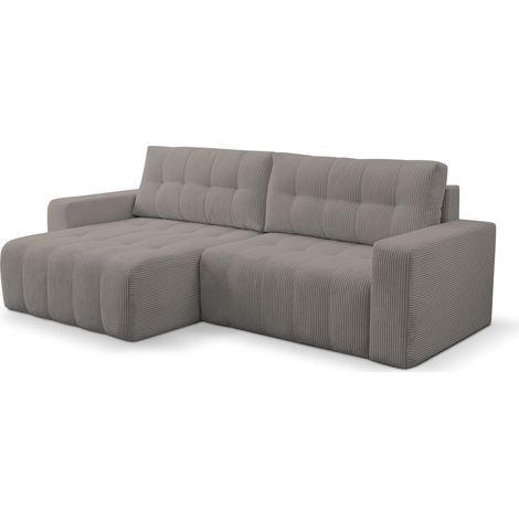 Selsey Maillo – Ecksofa mit Schlaffunktion & Bettkasten, Cord, Universal, Beige