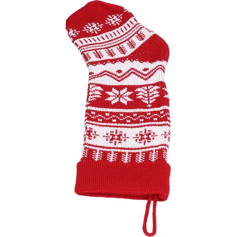 Chaussette de Noël tricotée, grande chaussette décorative pour sapin, suspension de Noël, sac cadeau en maille pour décorations festives. (1/5)