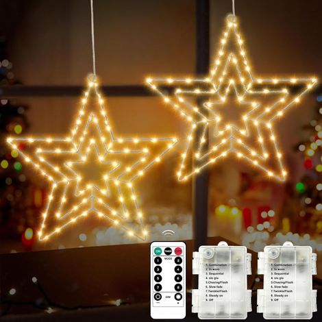 Lot de 4 boules lumineuses à suspendre de 30 cm avec minuteur - 8 modes - Blanc chaud - Décoration de Noël d'extérieur - Pour balcon, jardin, fête, chambre - Décoration intérieure