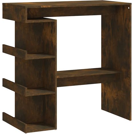 Maison Exclusive - Mesa alta con estante roble ahumado 100x50x101