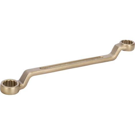 Bahco Funkenfreier, tiefgekröpfter Doppelringschlüssel, 12 x 13 mm, aus Aluminiumbronze, 160 mm (1/4)
