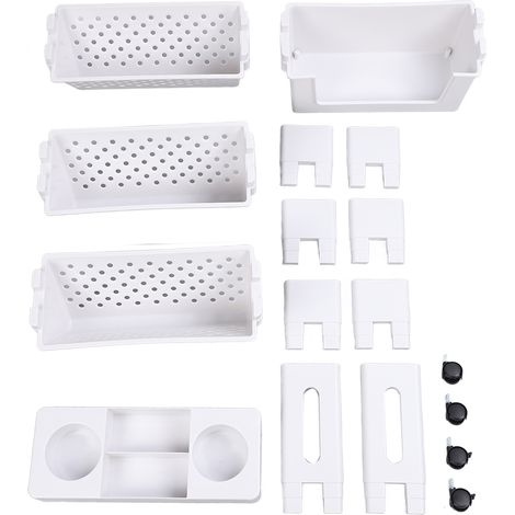 Étagère de rangement amovible pour livres, 5 niveaux, grande capacité, multifonctionnelle, mobile, avec roulettes, blanche (1/5)