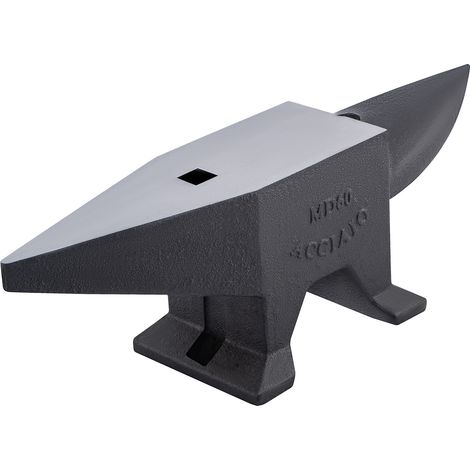 Mophorn Yunque de Acero 60kg Yunque de Cuerno con 2 Agujeros Redondo y Cuadrado 55HRC Yunque de Doble Cuerno Cuerno de Yunque Base de 260 x 185 mm Yunque de Trabajo Yunque de Cuerno para Hacer Joyas (1/5)