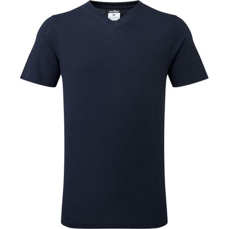 Camiseta de trabajo, algodón con cuello en V B197 XXL Azul Marino