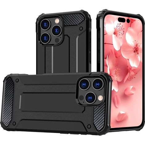 Custodia Hybrid Armor per iPhone 16 Pro Max - nera (1/5)