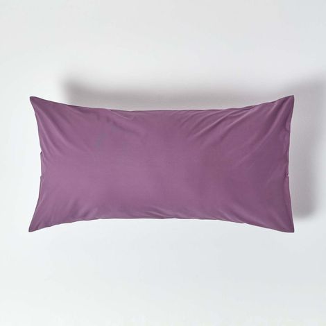 HOMESCAPES Kopfkissenbezug Fadendichte 200 Traube Lila, 50 x 90 cm