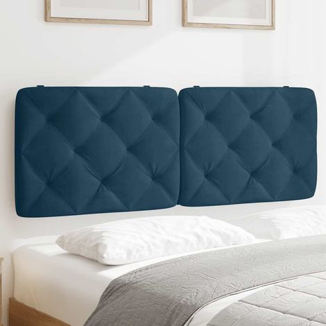 vidaXL Coussin de tête de lit bleu 120 cm velours (1/5)