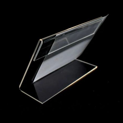Lot de 48 porte-étiquettes de prix en acrylique transparent pour boulangerie, épicerie et bureau (6 x 4 cm) (1/5)