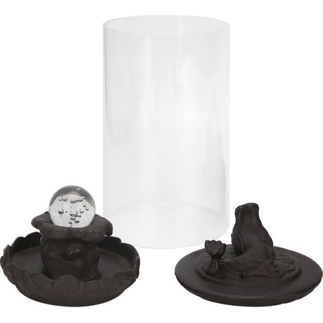 Brûleur d'encens à reflux en forme de dragon, porcelaine rouge, lumières LED créatives, décoration intérieure en verre de pare-brise. (1/5)