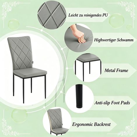 Fauteuils ergonomiques pour espace d'accueil, chaises de table à dossier élevé, sièges de travail, tabourets de cuisine design, assises de salon, chaises de réception (lot de 4) (1/5)