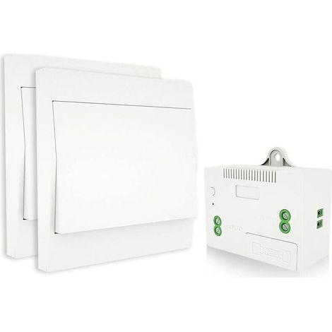 Kit d'interrupteur d'éclairage radio, pas de câblage, pas de batterie, installation facile, télécommande extérieure jusqu'à 200 m (2 interrupteurs RF et 1 récepteur) (1/4)