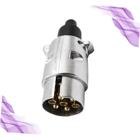 1 Douille d'attelage 7 broches, Aluminium, Interrupteur antibrouillard, Joint étanche IP54, Remorque Caravane (1/5)