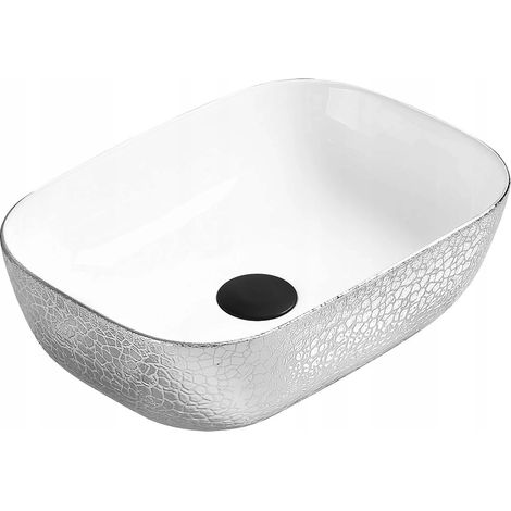 Mexen Rita lavabo sobre encimera 45 x 32 cm, blanco/plata - 21084555 (1/2)
