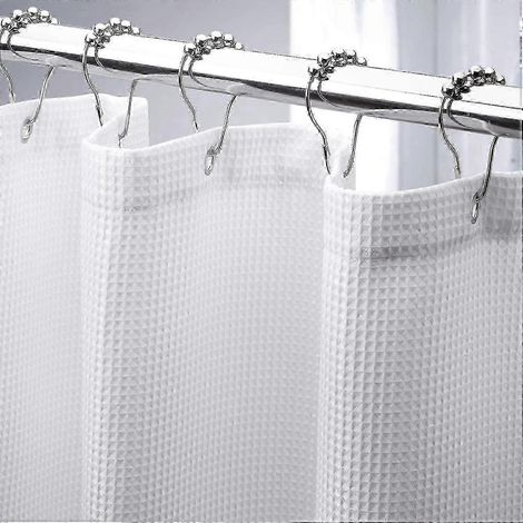 Rideau de Douche Tissu Gaufré Luxe, Durable et Épaissi pour Salle de Bain, Style Hôtel 5 Étoiles, Design Résistant (1/5)