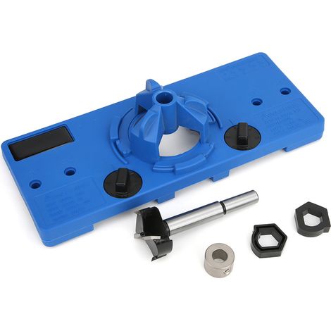 Gabarit de perçage pour charnières en plastique bleu, outil de perçage professionnel pour l'installation de portes d'armoires, 35 mm (1/5)