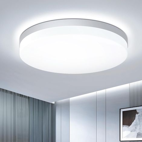 Plafonnier LED Rond 48W, 4800LM, 6500K, Luminaire Plafonniers Étanche IP44, Éclairage de Plafond Intérieur pour Salon, Chambre, Cuisine, Salle de Bain, Ø30cm (1/5)