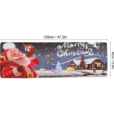 Tapis de porte en flanelle à motif Père Noël, antidérapant, pour la décoration intérieure (1/5)
