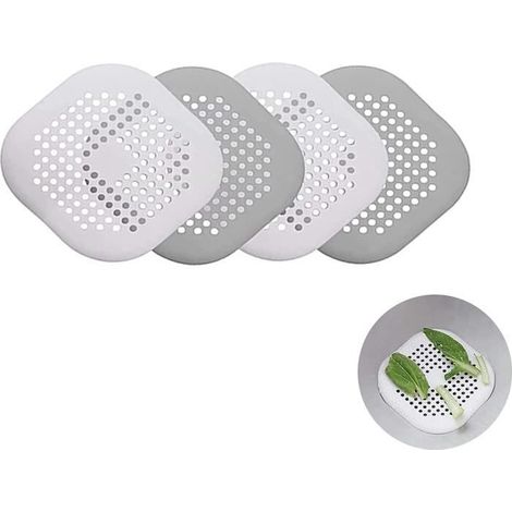 4Pcs Bouchon d'évier de cuisine, douche, attrape-cheveux, filtre de sortie d'égout de baignoire, salle de bains, eau au sol. (1/4)