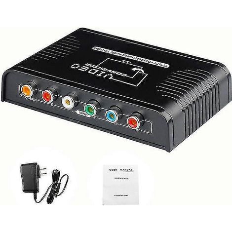 Convertisseur vidéo composantes RGB vers HDMI compatible, compatible avec PS2, Wii et adaptateur de câble compatible HDMI pour une sortie haute définition. (1/2)