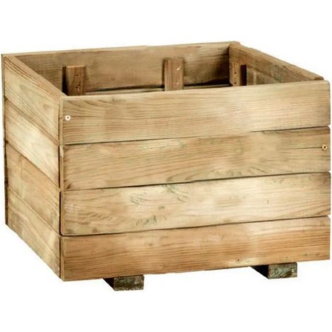 Fioriera da esterno Anny 40x40 in legno colore naturale