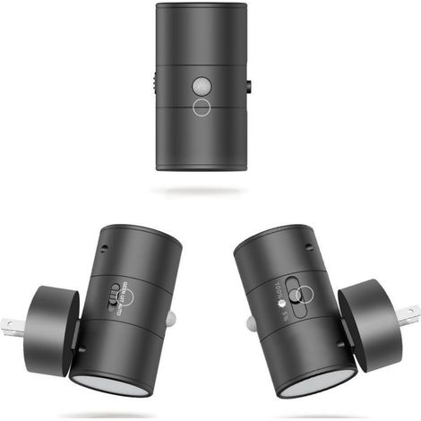 Nachtlicht - Capteur De Mouvement Et Capteur De Luminosité - Lumière Chaude 3000 K - Pour Couloirs Escaliers Chambres Cuisines - Noir - 2 Pièces (1/5)