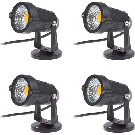 Lot de 4 Spot LED Cob 5W 220V Spots Jardin Orientables Luminaires Extérieur Jardin Terrasse