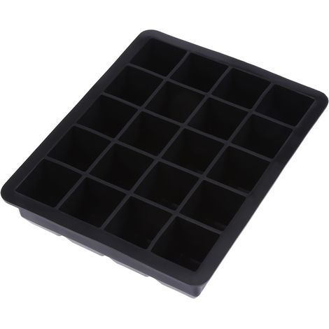 Silikon-Eiswürfelform mit 20 Mulden, flexible Eiswürfelform, schwarzer Eiswürfelbereiter, wiederverwendbare Getränkeform, 20 Fächer. (1/5)
