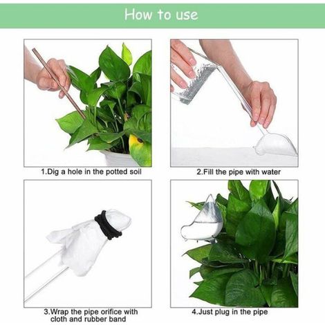 Abreuvoir Pour Plantes - Globe Darrosage Automatique Forme Doiseau - En PVC Transparent - Pour Intérieur Et Extérieur - 2 Pièces (1/4)