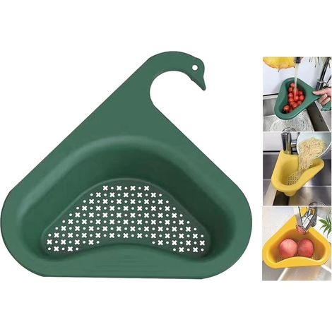 Porte évier triangle épaissi, panier de crépine d'évier en forme de cygne, étagère rangement pour égouttoir cuisine pour fruits (1/5)