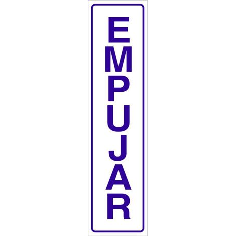 Señal informativa para industrias solo texto Empujar                                                          250x62 mm (1/2)
