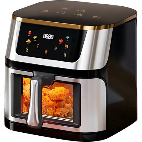TrAdE Shop Traesio - Friggitrice Ad Aria Da 10 Litri Cucinare Sano Senza Olio Digitale 2800 W Con Finestra - (1/2)