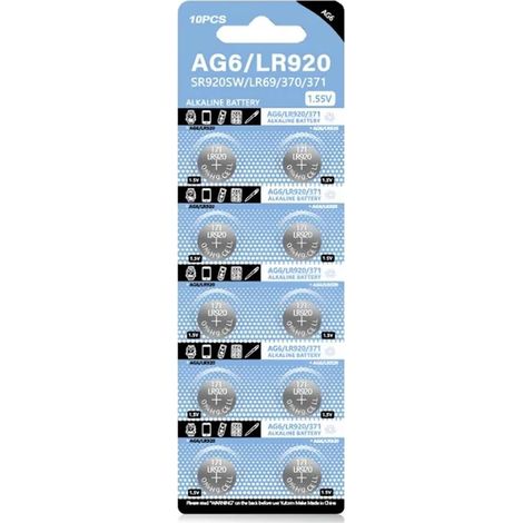Pile Bouton 10 Pack SR920SW 371 370 AG6 Battery 1.5V Button Cell Watch Batteries (1/5)