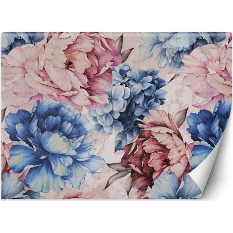 Papier peint Pivoines fleurs pastel aquarelle 3D 100x70 (1/5)