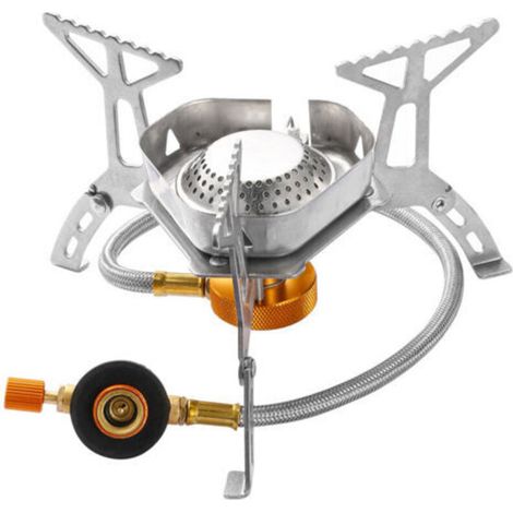 Cuisinière à gaz coupe-vent pliable portative 3000W Cuisinière fendue avec allumage