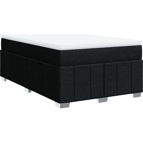 vidaXL Giroletto a Molle con Materasso Nero 120x190 cm in Tessuto (1/5)